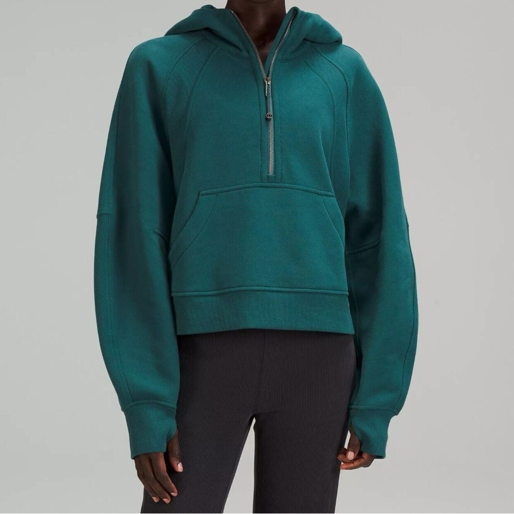 Lululemon Scuba Oversized Half-Zip Hoodie Teal‎ Green Jasper XS/S